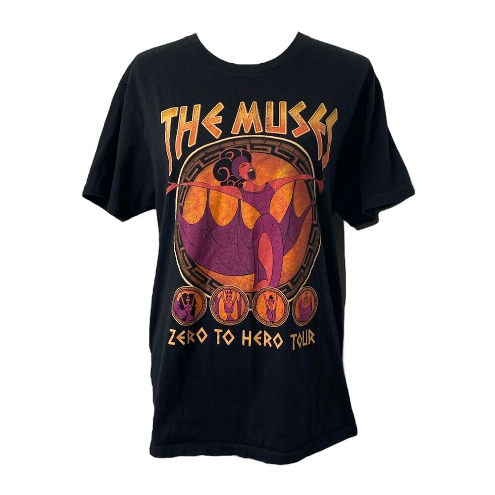 Disney Hercules the Muses Women’s Shirt Black Short Sleeve Crewneck Size Medium